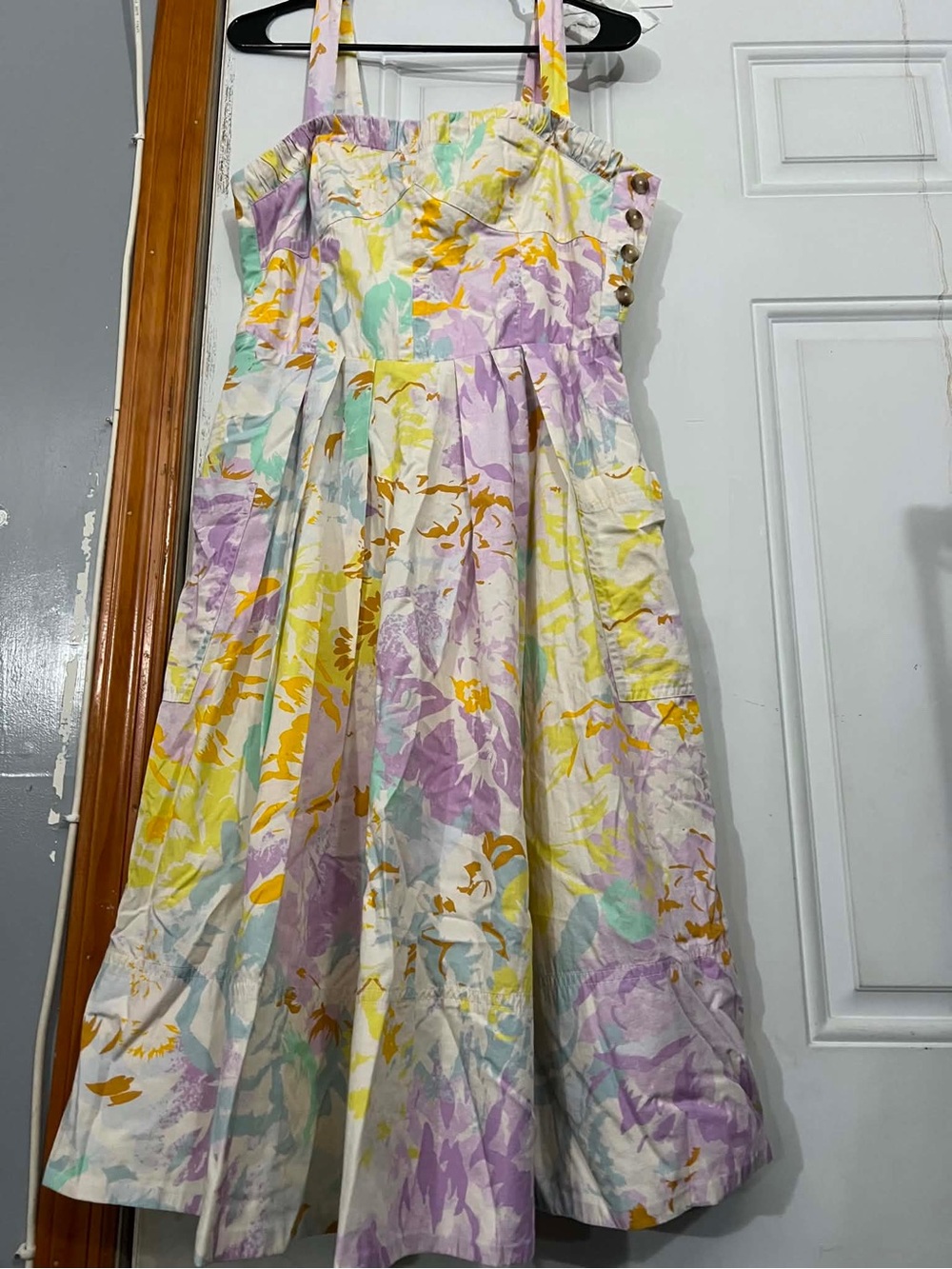 Anthropologie Maeve Pastel Floral Smocked Sundress Size Medium